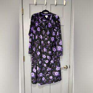 Aria Black and Purple Floral Nightgown